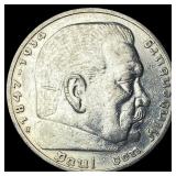 1937G Germany Silver 5 Reichsmark