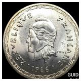 1966 New Hebrides SIlver 100 Francs