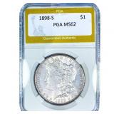 1898-S Morgan Silver Dollar PGA MS62