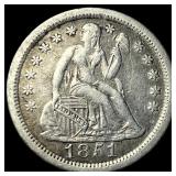 1851-O Seated Liberty Dime NEARLY  UNCIRCULATED