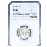 1942-S Jefferson Nickel NGC MS67