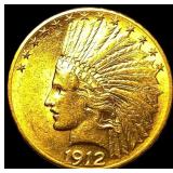 1912-S Indian Head $10 Gold Eagle CHOICE AU