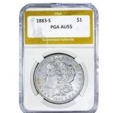 1883-S Morgan Silver Dollar PGA AU55