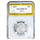 1917 Standing Liberty Quarter PGA MS65 FH Type 1