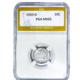 1920-D Mercury Silver Dime PGA MS65