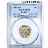 1938-D/D Buffalo Nickel PCGS MS66