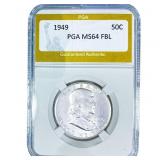 1949 Franklin Half Dollar PGA MS64 FBL