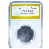 1787 Connecticut Colonial Copper PGA F Detail Graf