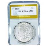 1891 Morgan Silver Dollar PGA Brilliant UNC