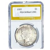 1922 Silver Peace Dollar PGA Brilliant UNC