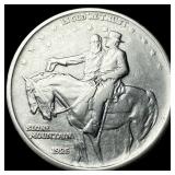 1925 Silver Stone Mountain Half Dollar NEARLY UNCI