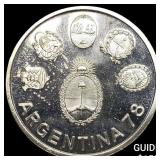 1978 Argentina Silver 2,000 Pesos