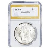 1879-S Morgan Silver Dollar PGA MS64