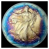 2010 Toned 1oz Silver American Eagle $1 GEM  BU