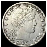 1906 Silver Barber Half Dollar NEARLY  UNCIRCULAT