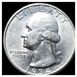 1934-D Silver Washington Quarter CHOICE AU