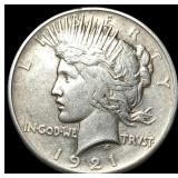 1921 Silver Peace Dollar NEARLY UNCIRCULATED