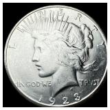1923-S Silver Peace Dollar CHOICE AU