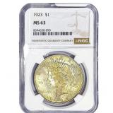 1923 Silver Peace Dollar NGC MS63