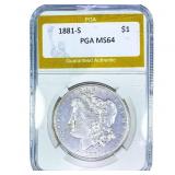 1881-S Morgan Silver Dollar PGA MS64