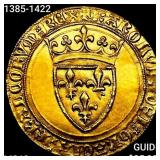 1385-1422 France Charles VI Gold Ecu d