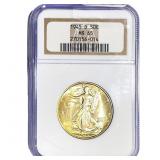 1945-D Walking Liberty Half Dollar NGC MS65