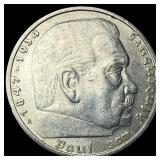 1938A Germany Silver 5 Reichsmark