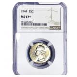 1944 Washington Silver Quarter NGC MS67+