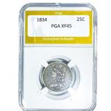 1834 Capped Bust Quarter PGA XF45