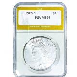 1928-S Silver Peace Dollar PGA MS64