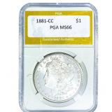 1881-CC Morgan Silver Dollar PGA MS66