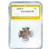 1928-D Wheat Cent PGA MS65 RB