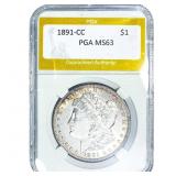 1891-CC Morgan Silver Dollar PGA MS63