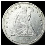 1876 Seated Liberty Quarter CHOICE AU