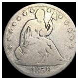 1858-O Silver Seated Liberty Half Dollar  NICELY