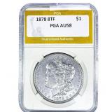 1878 8TF Morgan Silver Dollar PGA AU58
