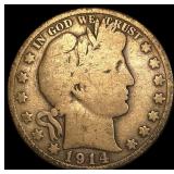 1914 Silver Barber Half Dollar NICELY  CIRCULATED