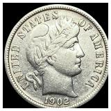 1902-S Silver Barber Dime NEARLY UNCIRCULATED