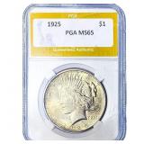 1925 Silver Peace Dollar PGA MS65