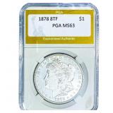 1878 8TF Morgan Silver Dollar PGA MS63