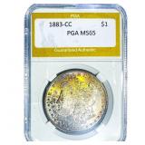 1883-CC Morgan Silver Dollar PGA MS65