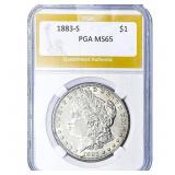 1883-S Morgan Silver Dollar PGA MS65