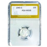 1945-S Mercury Silver Dime PGA MS68