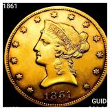 1861 $10 Gold Eagle CHOICE AU