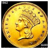 1862 Rare Gold Dollar CHOICE BU