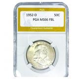 1952-D Franklin Half Dollar PGA MS66 FBL