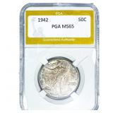 1942 Walking Liberty Half Dollar PGA MS65
