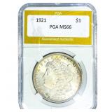 1921 Morgan Silver Dollar PGA MS66