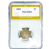 1864 Indian Head Cent PGA MS64