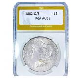 1882-O/S Morgan Silver Dollar PGA AU58